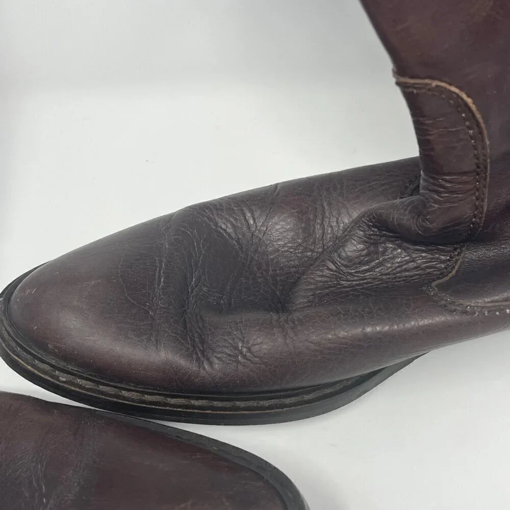 DAVOS Gomma tall riding boots 10 women brown leather equestrian